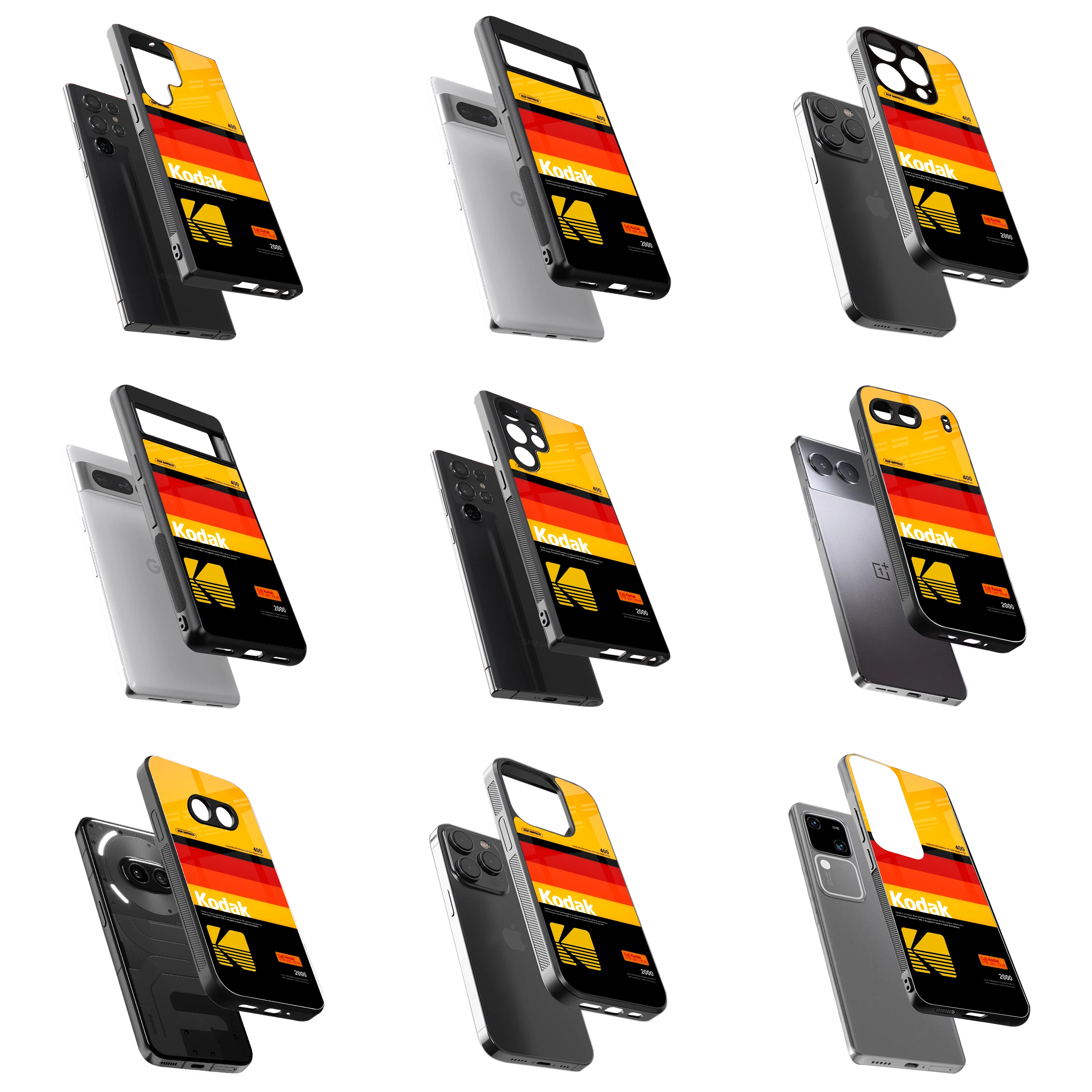 Durable Glass Back Mobile Case for iPhone, Samsung, OnePlus, Google Pixel, Redmi, Vivo, Oppo