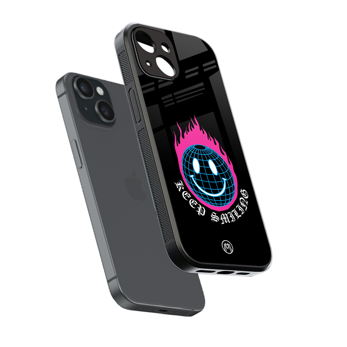 keep smiling back phone cover | glass case for iphone 13 mini