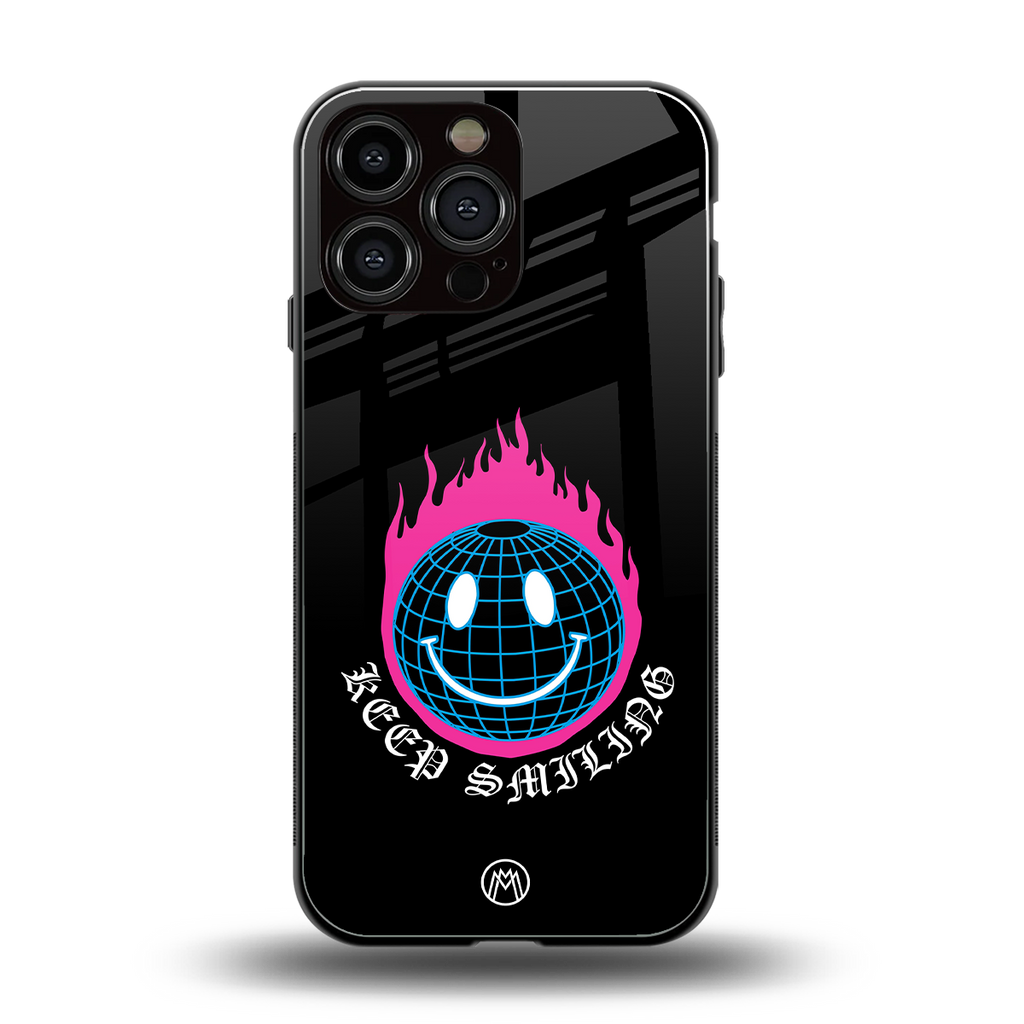 keep smiling back phone cover | glass case for iphone 13 pro max