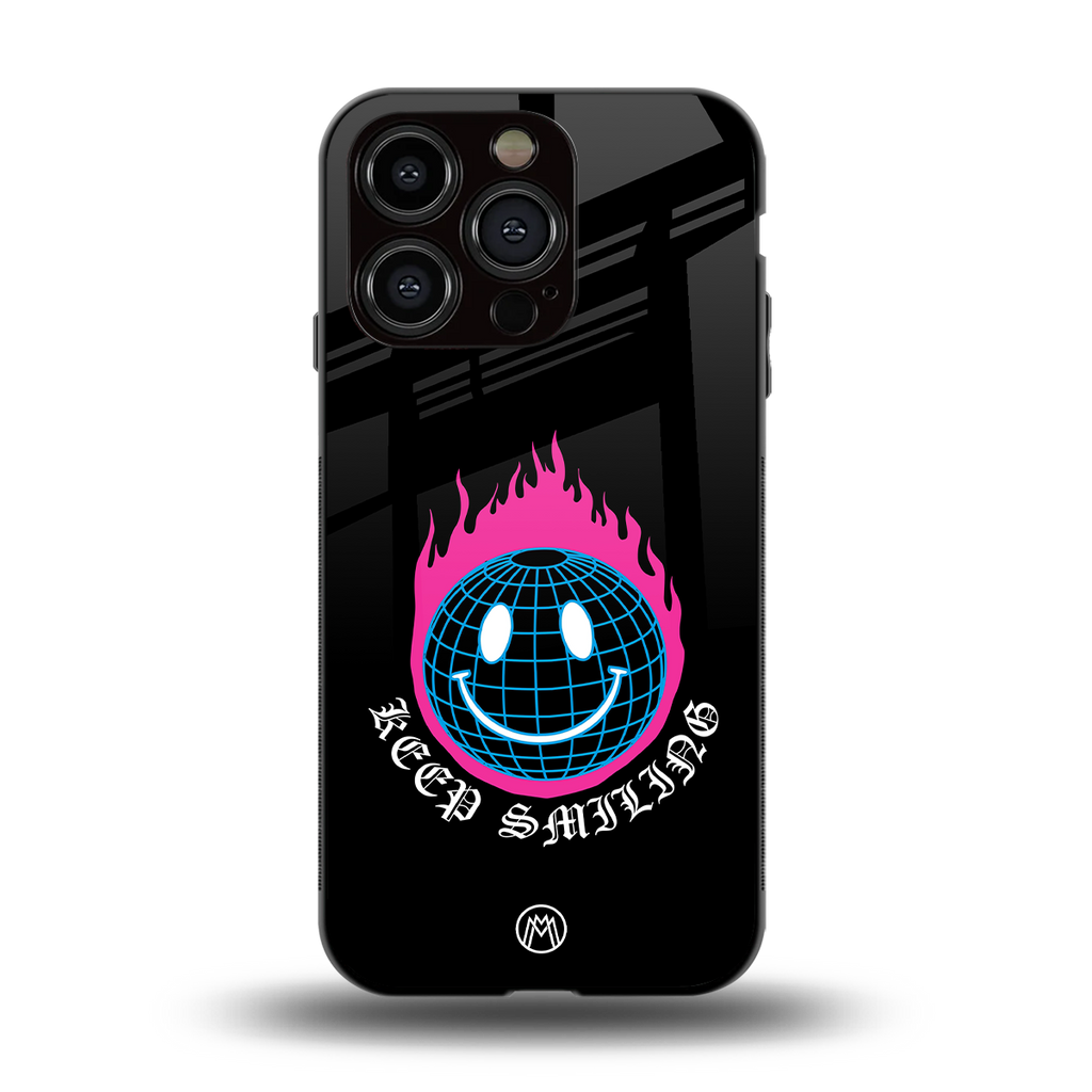 keep smiling back phone cover | glass case for iphone 13 pro