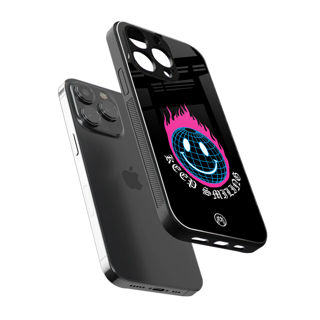 keep smiling back phone cover | glass case for iphone 13 pro