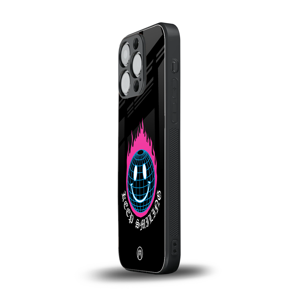 keep smiling back phone cover | glass case for iphone 13 pro