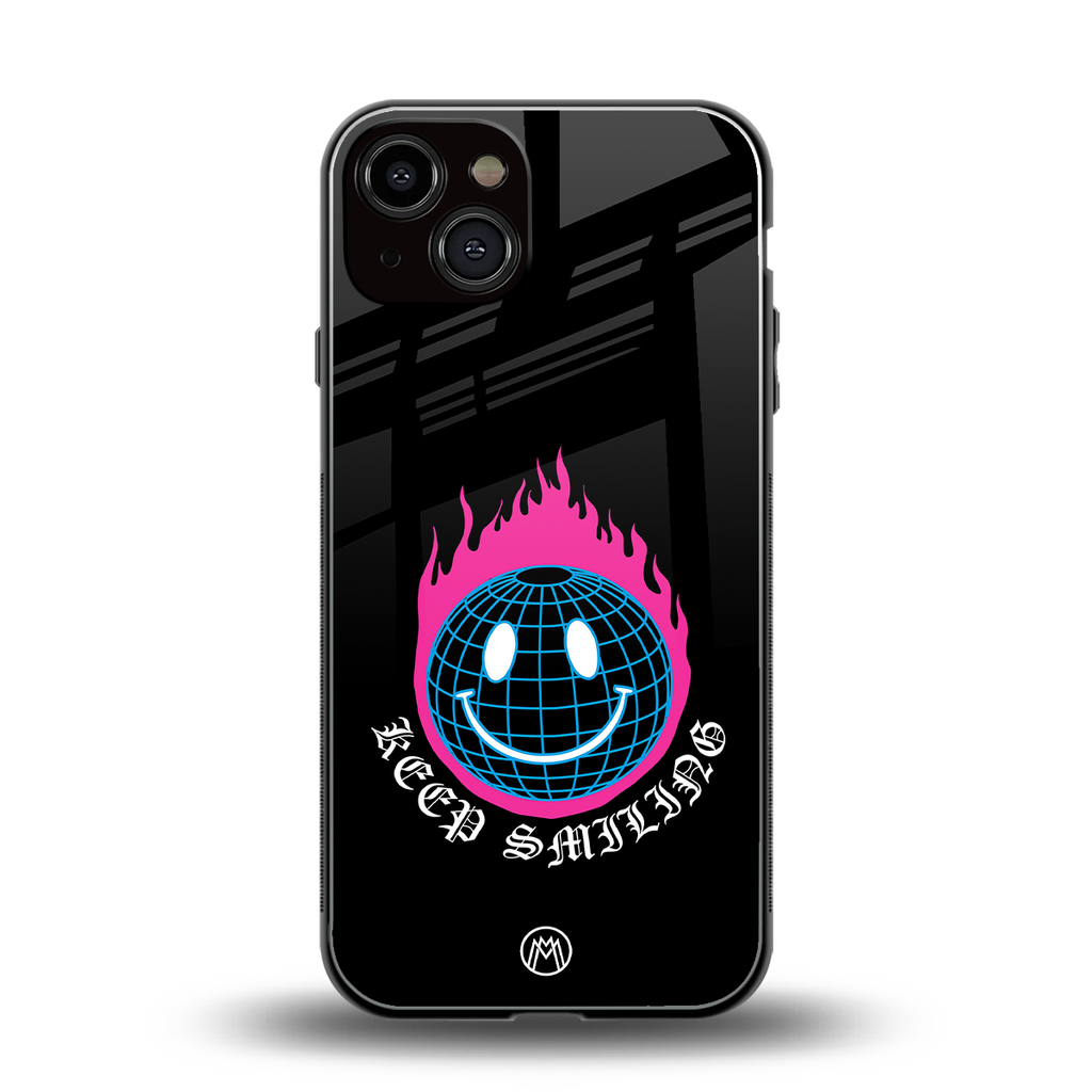 keep smiling back phone cover | glass case for iphone 13