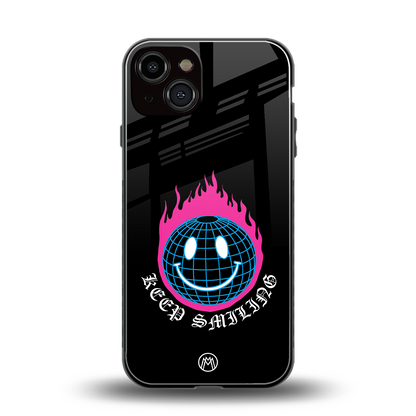 keep smiling back phone cover | glass case for iphone 13