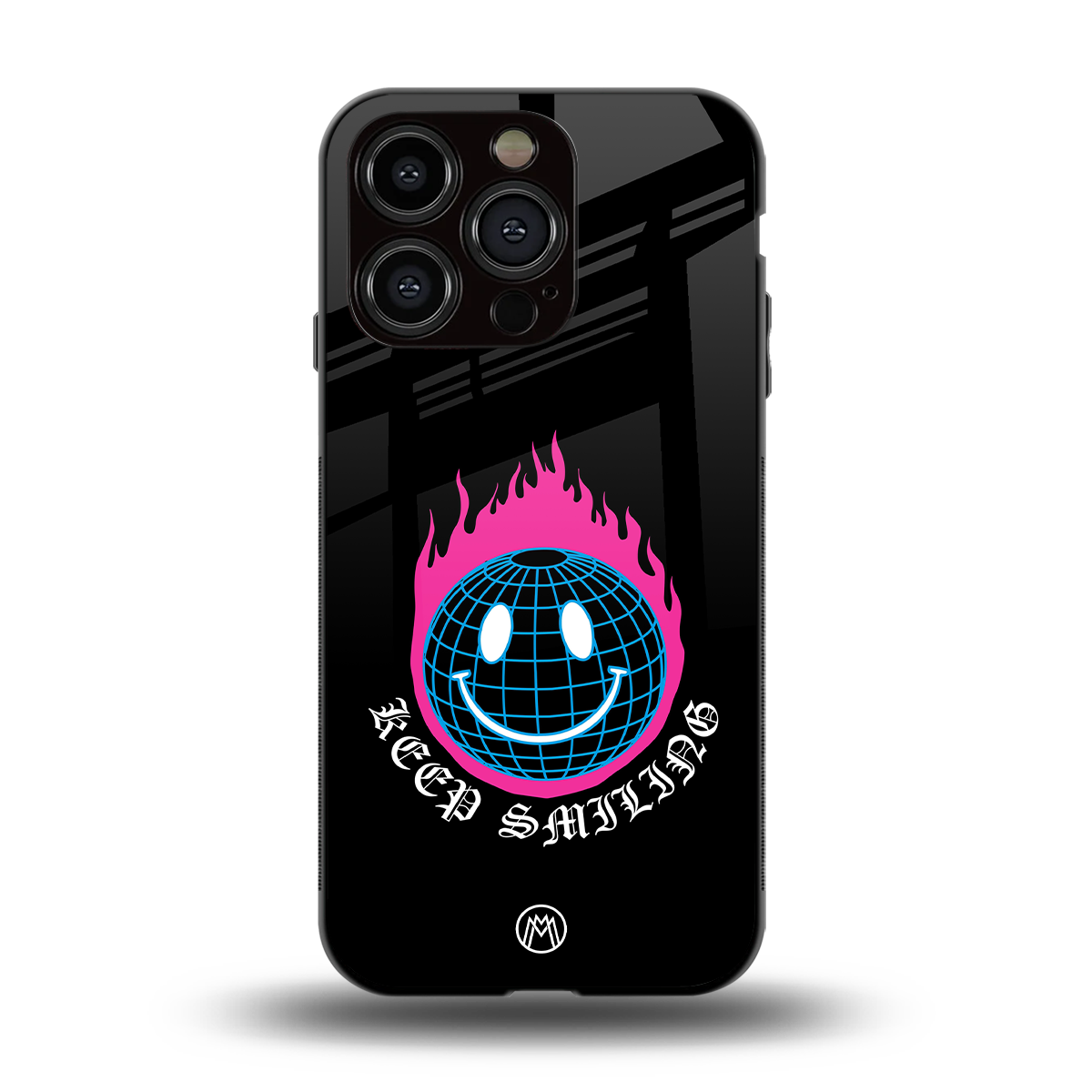 keep smiling back phone cover | glass case for iphone 15 pro