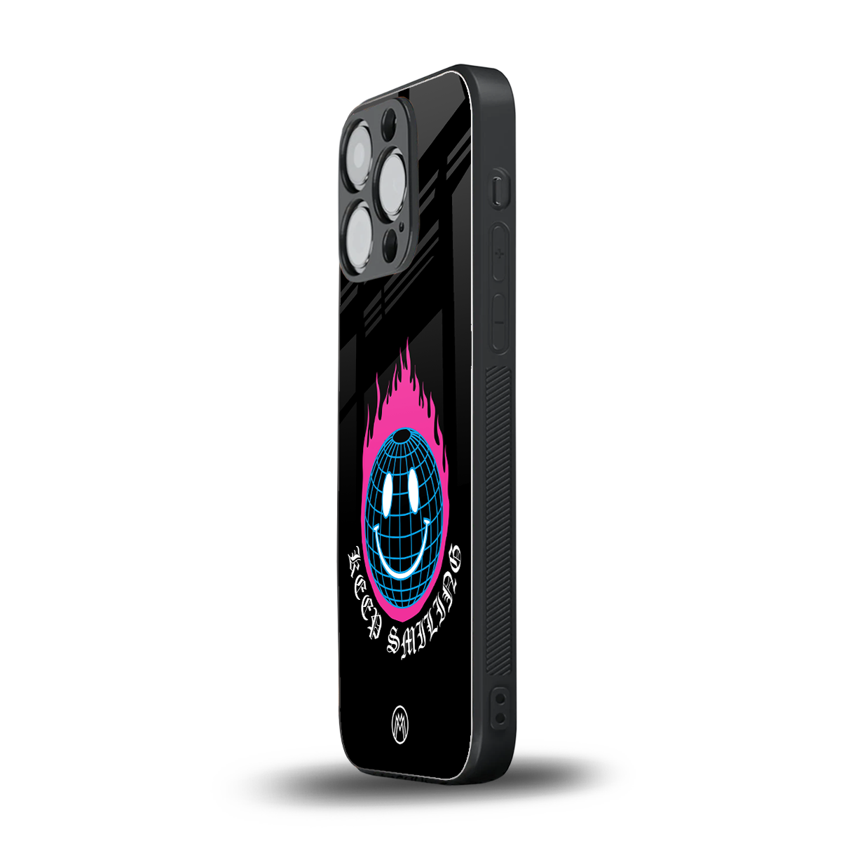 keep smiling back phone cover | glass case for iphone 15 pro