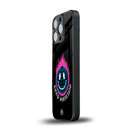 keep smiling back phone cover | glass case for iphone 15 pro