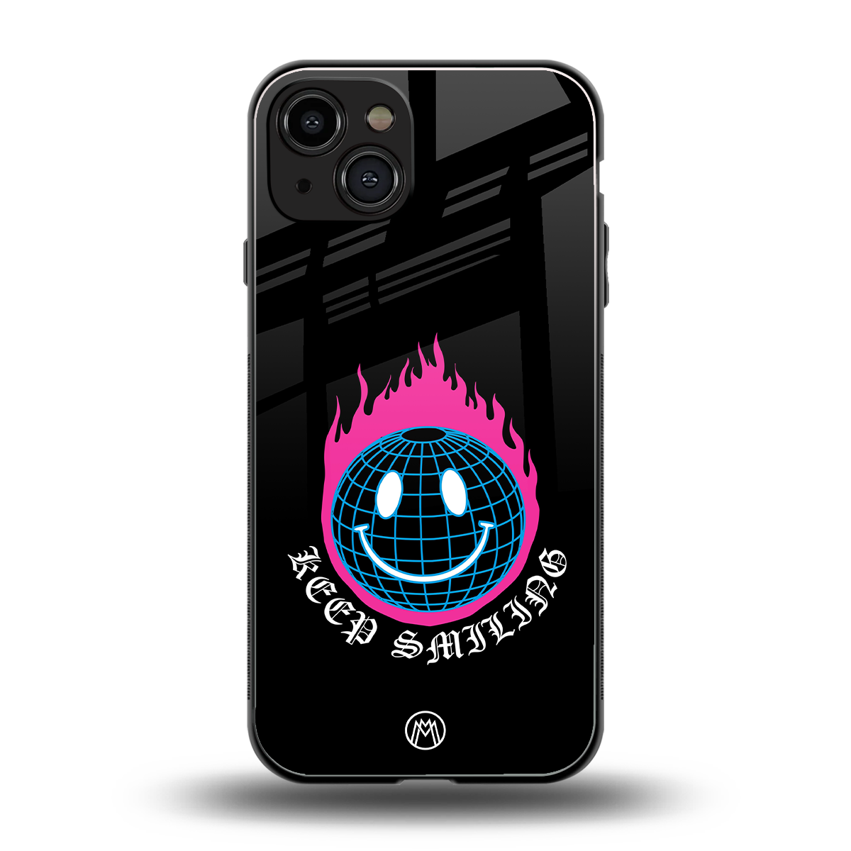 keep smiling back phone cover | glass case for iphone 15