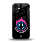keep smiling back phone cover | glass case for iphone 16 plus