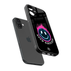 keep smiling back phone cover | glass case for iphone 16 plus