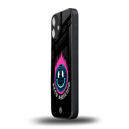 keep smiling back phone cover | glass case for iphone 16 plus