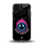 keep smiling back phone cover | glass case for iphone 16 pro max