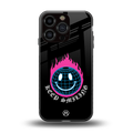 keep smiling back phone cover | glass case for iphone 16 pro