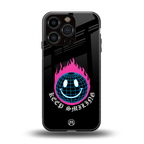 keep smiling back phone cover | glass case for iphone 16 pro