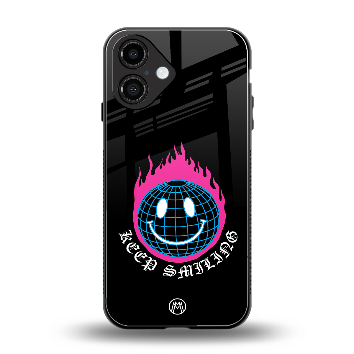 keep smiling back phone cover | glass case for iphone 16