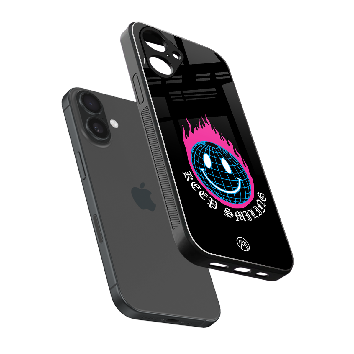 keep smiling back phone cover | glass case for iphone 16