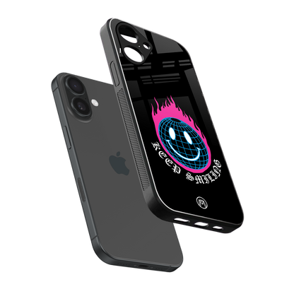 keep smiling back phone cover | glass case for iphone 16