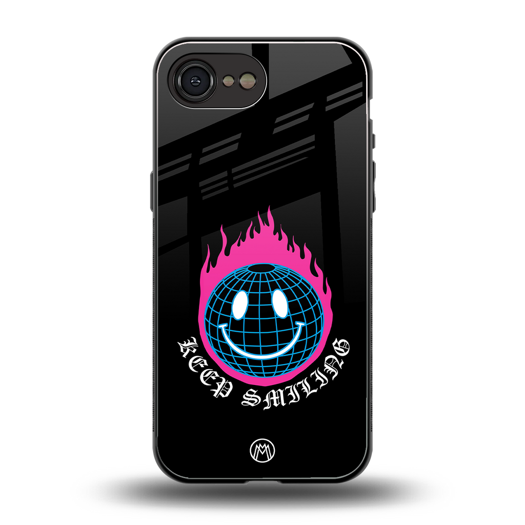 keep smiling back phone cover | glass case for iphone 16e