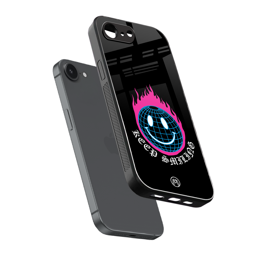 keep smiling back phone cover | glass case for iphone 16e