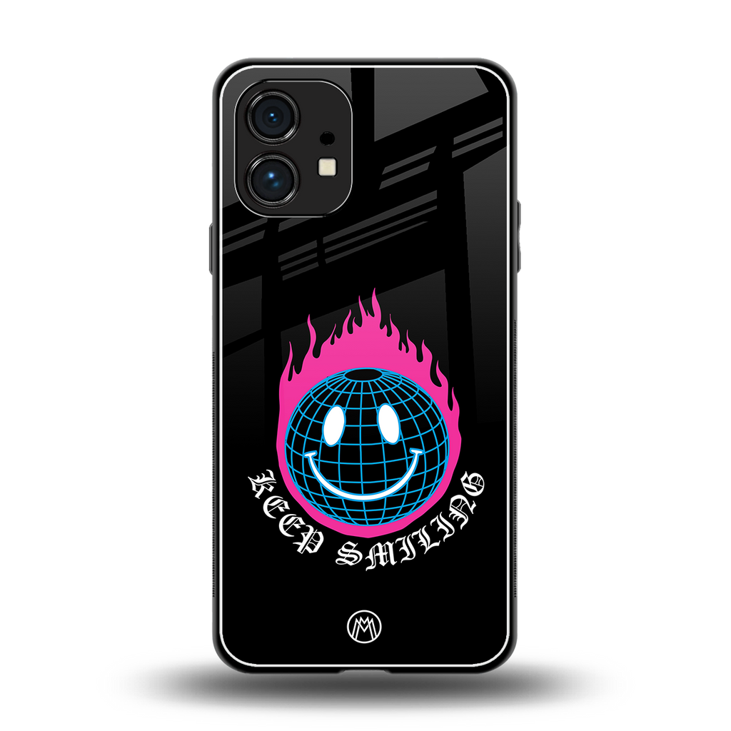 keep smiling back phone cover | glass case for nothing phone 1