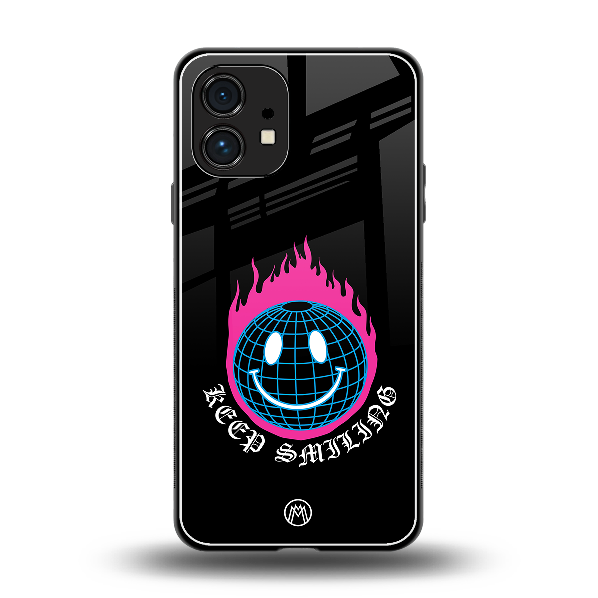 keep smiling back phone cover | glass case for nothing phone 1