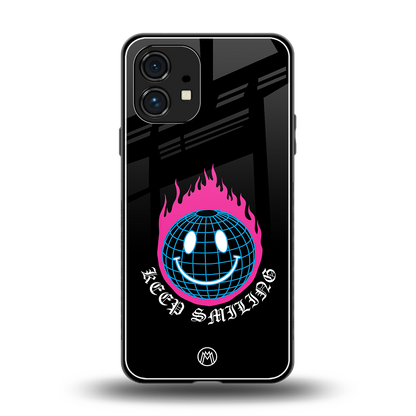 keep smiling back phone cover | glass case for nothing phone 1
