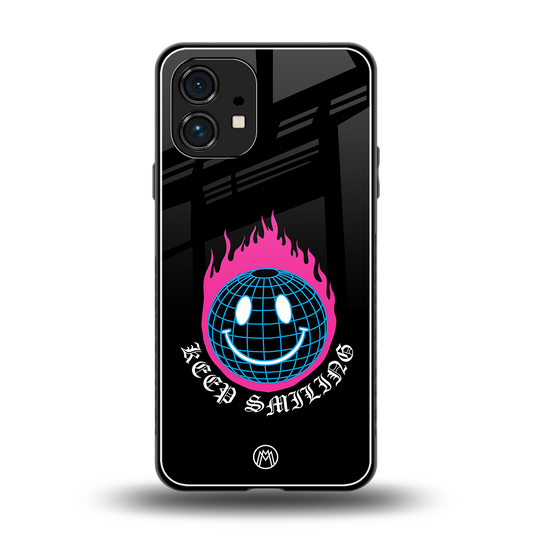 keep smiling back phone cover | glass case for nothing phone 1
