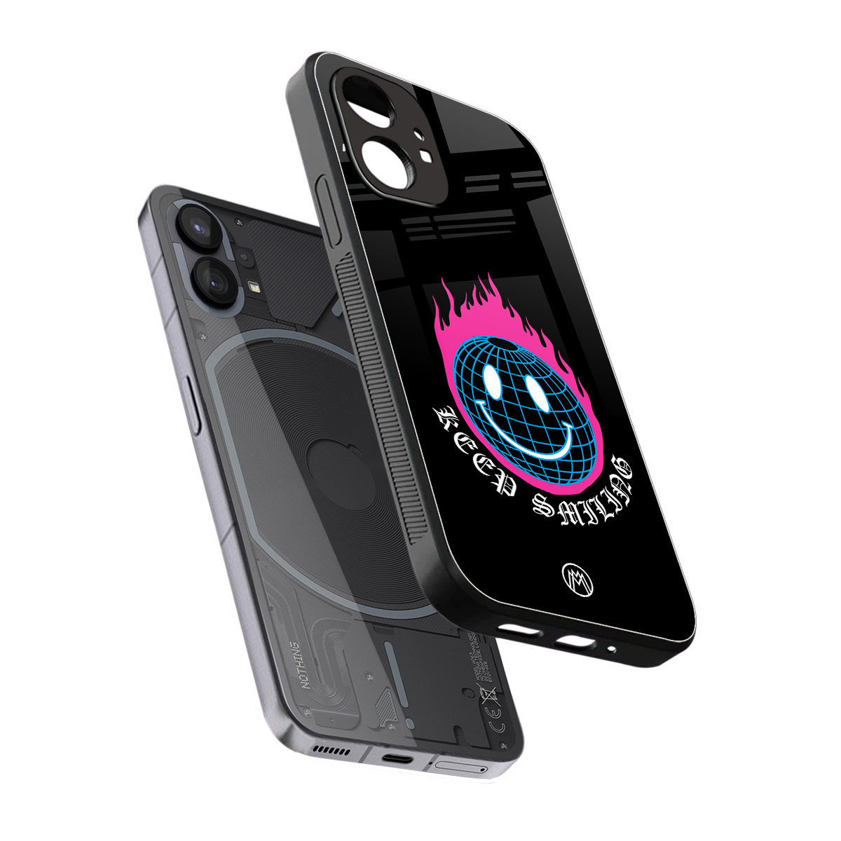 keep smiling back phone cover | glass case for nothing phone 1