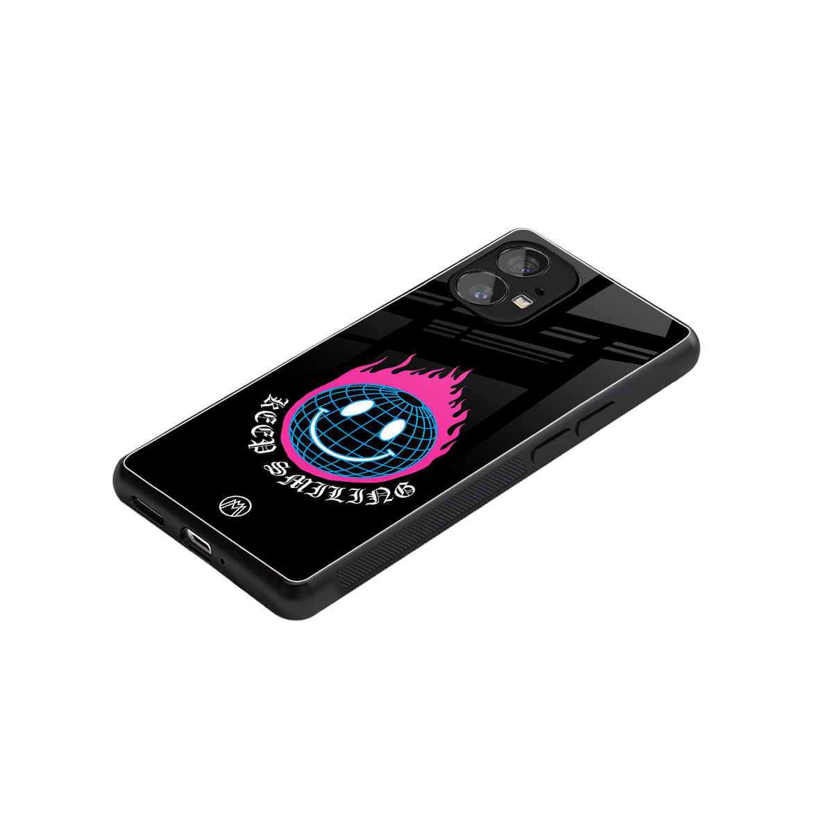 keep smiling back phone cover | glass case for nothing phone 1