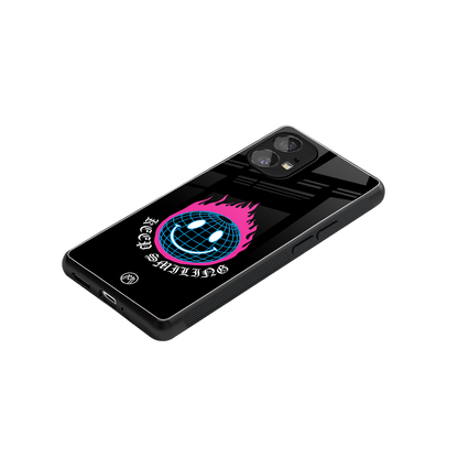 keep smiling back phone cover | glass case for nothing phone 1