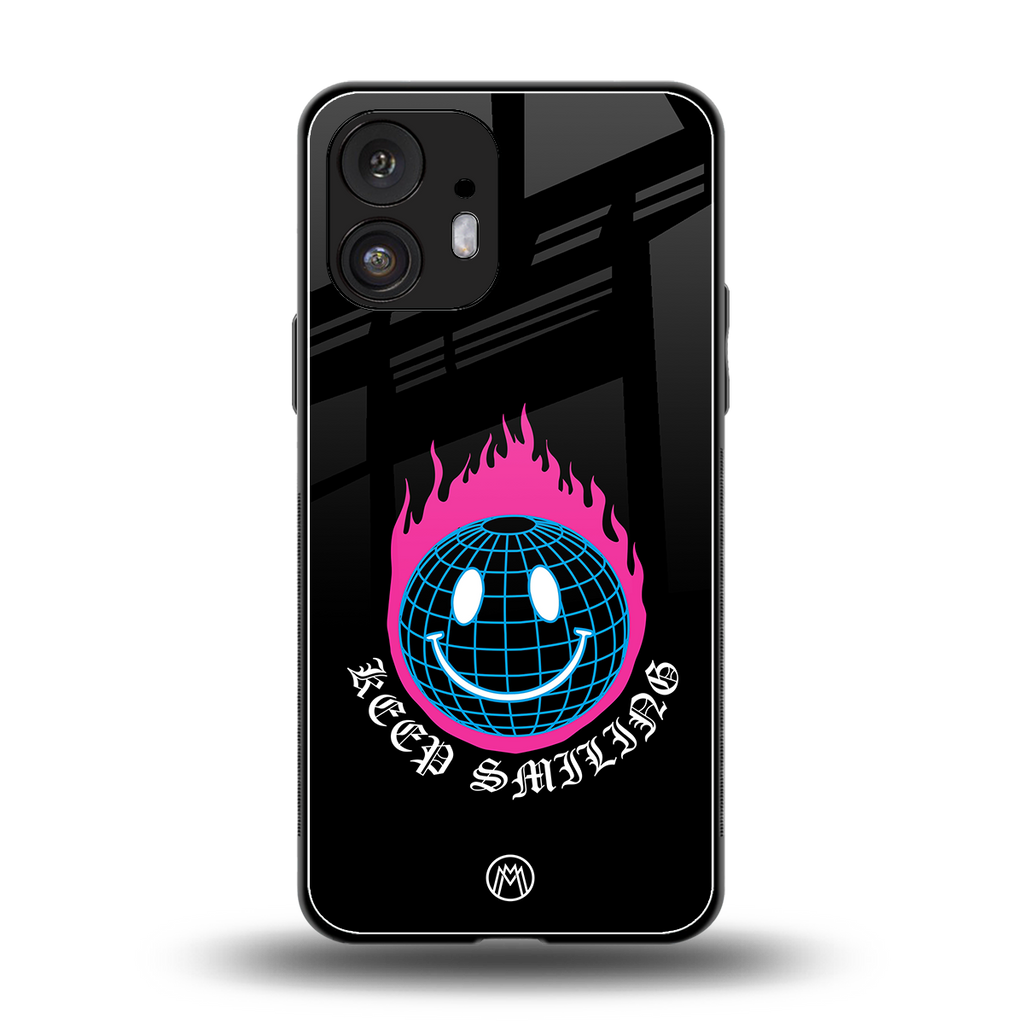 keep smiling back phone cover | glass case for nothing phone 2