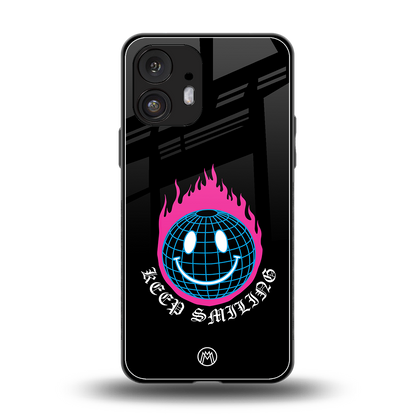 keep smiling back phone cover | glass case for nothing phone 2