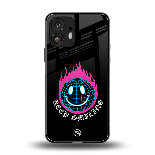 keep smiling back phone cover | glass case for nothing phone 2