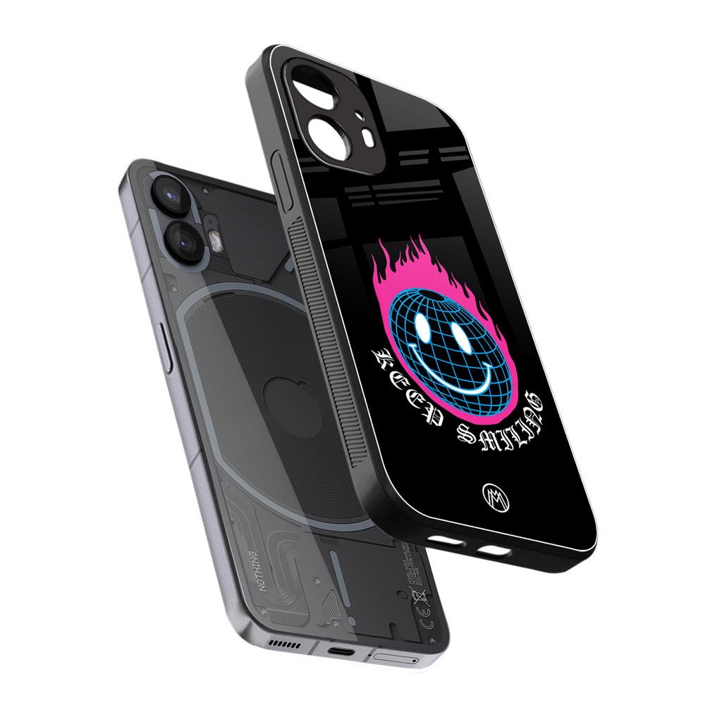 keep smiling back phone cover | glass case for nothing phone 2