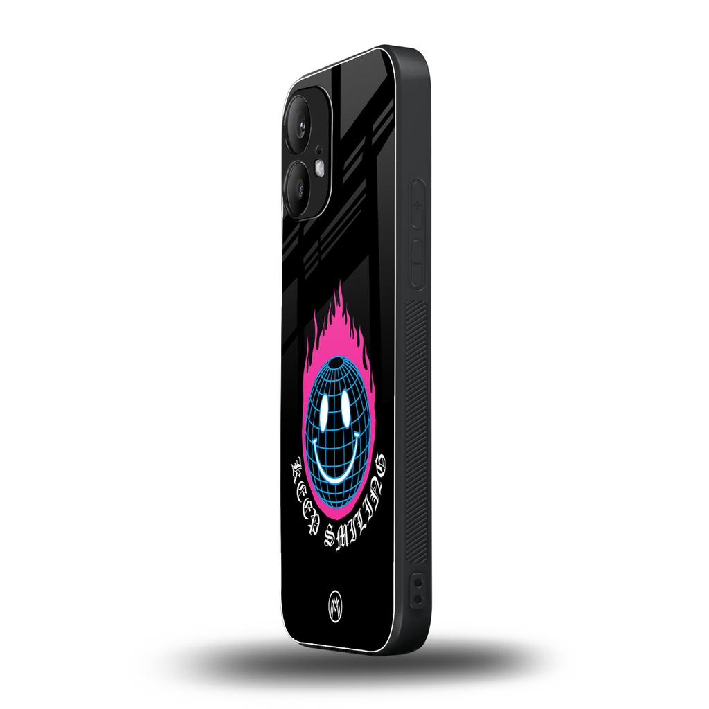 keep smiling back phone cover | glass case for nothing phone 2