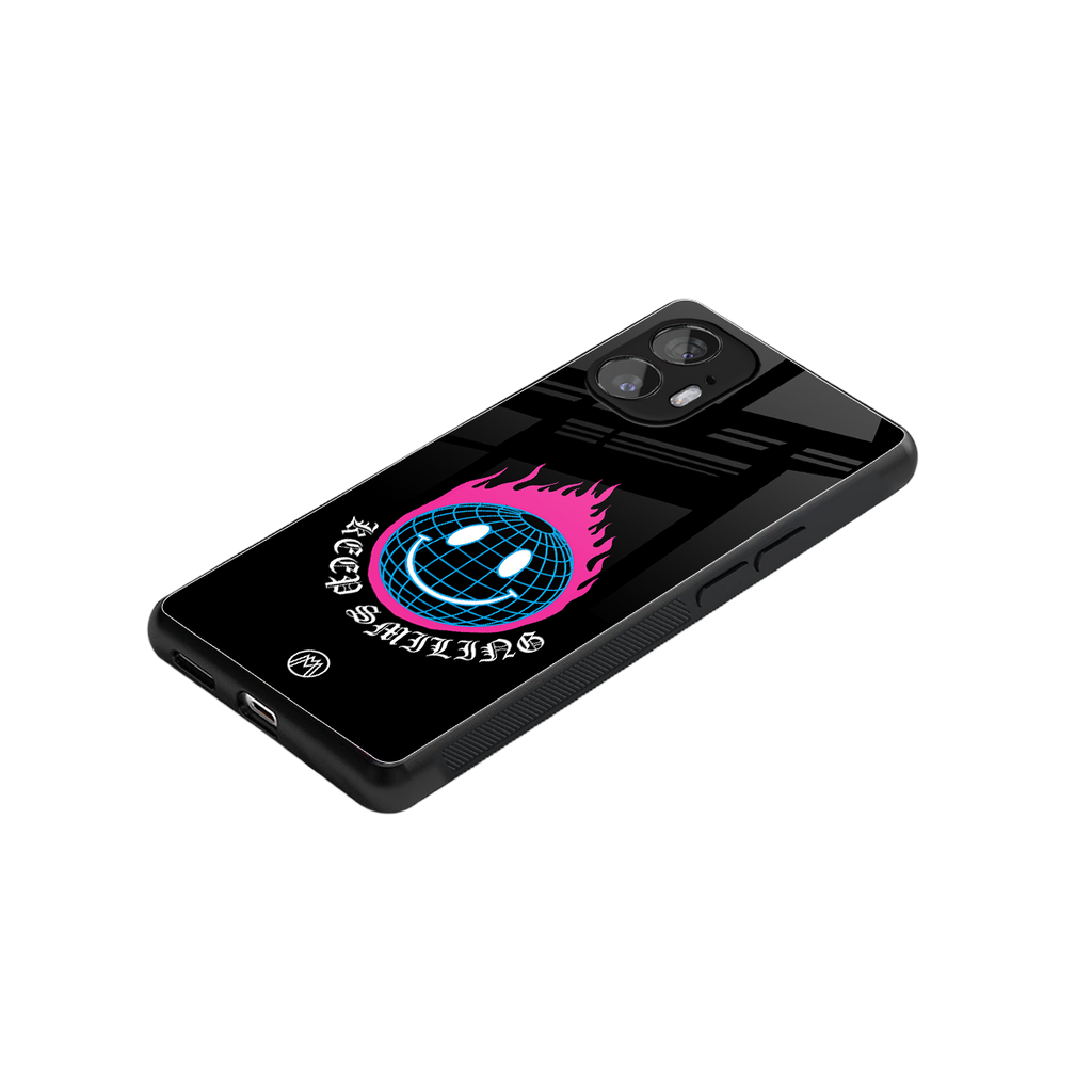 keep smiling back phone cover | glass case for nothing phone 2
