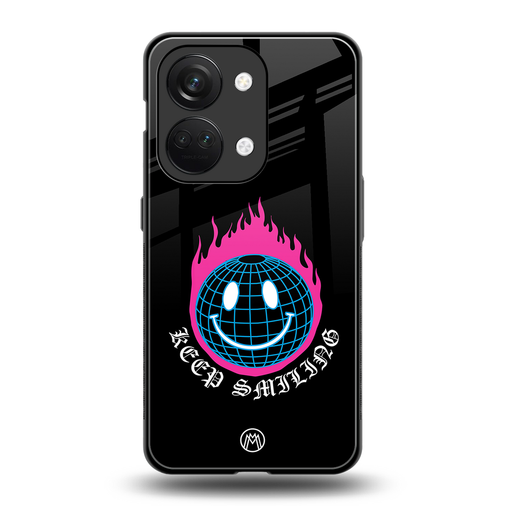 keep smiling back phone cover | glass case for oneplus nord 3