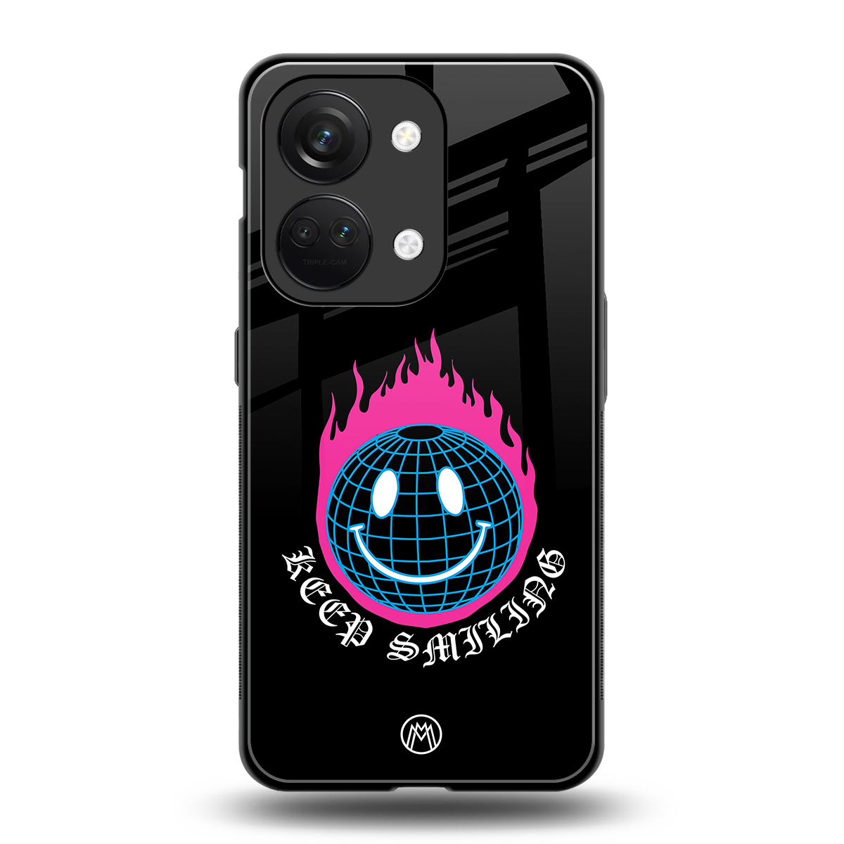 keep smiling back phone cover | glass case for oneplus nord 3
