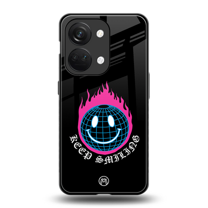 keep smiling back phone cover | glass case for oneplus nord 3