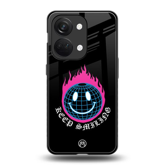 keep smiling back phone cover | glass case for oneplus nord 3