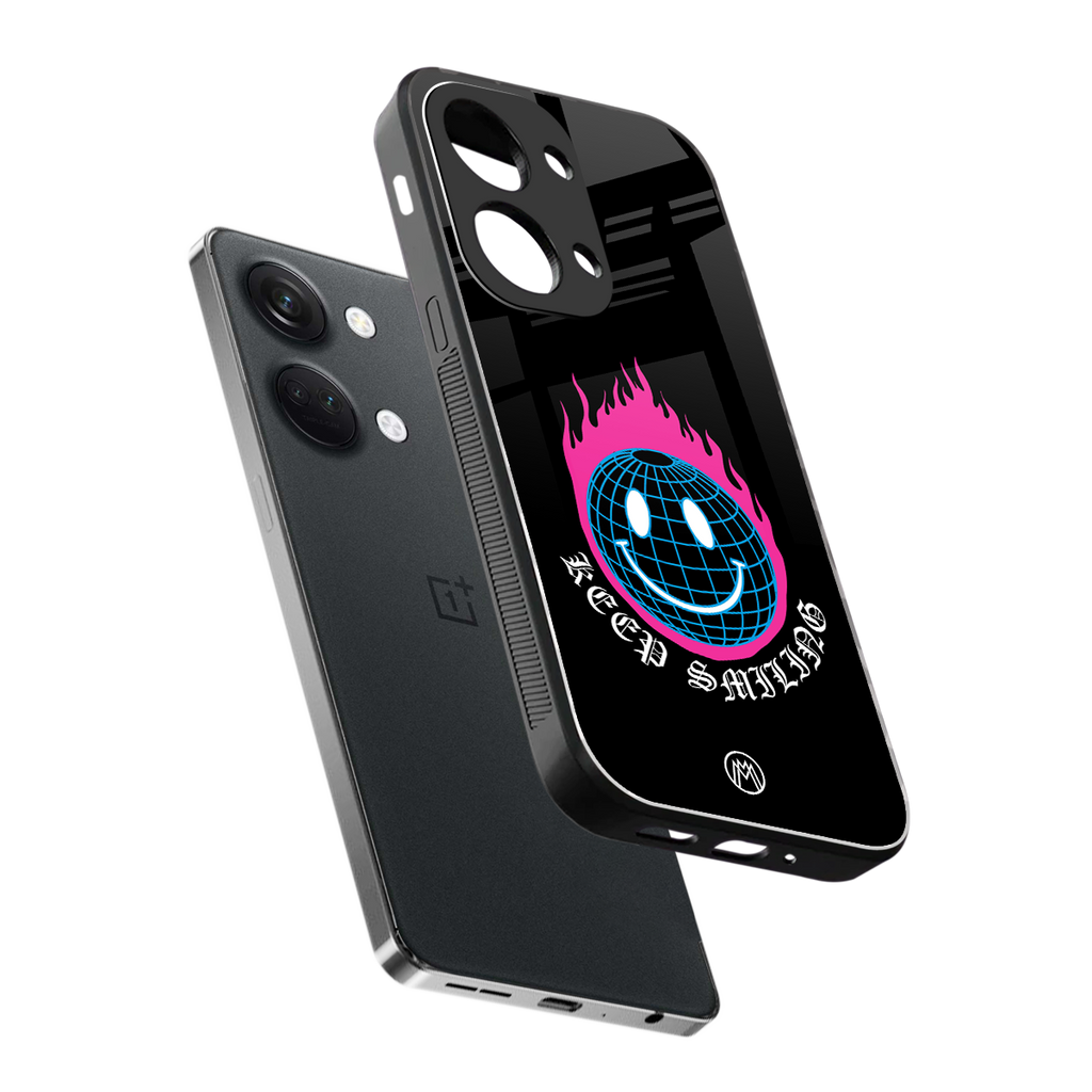keep smiling back phone cover | glass case for oneplus nord 3