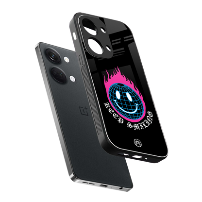 keep smiling back phone cover | glass case for oneplus nord 3
