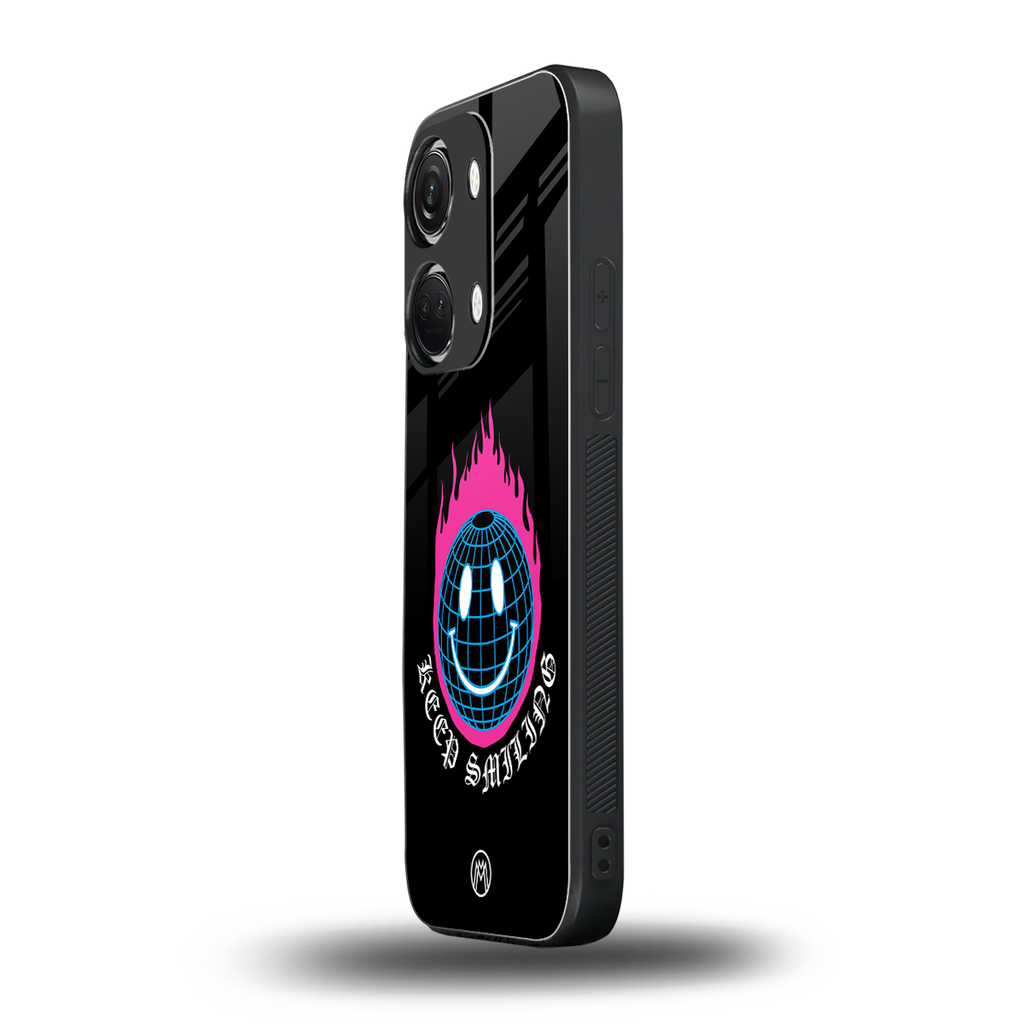 keep smiling back phone cover | glass case for oneplus nord 3