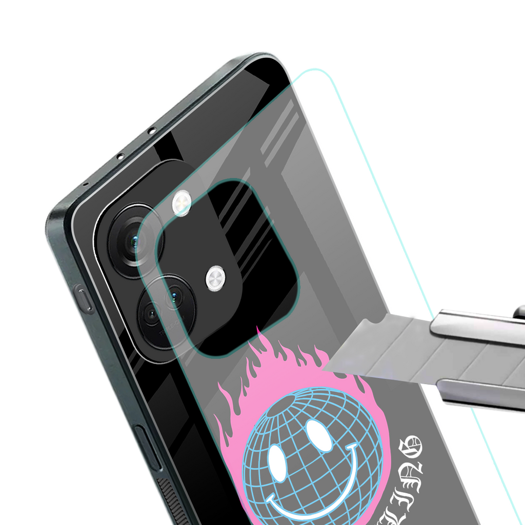 keep smiling back phone cover | glass case for oneplus nord 3