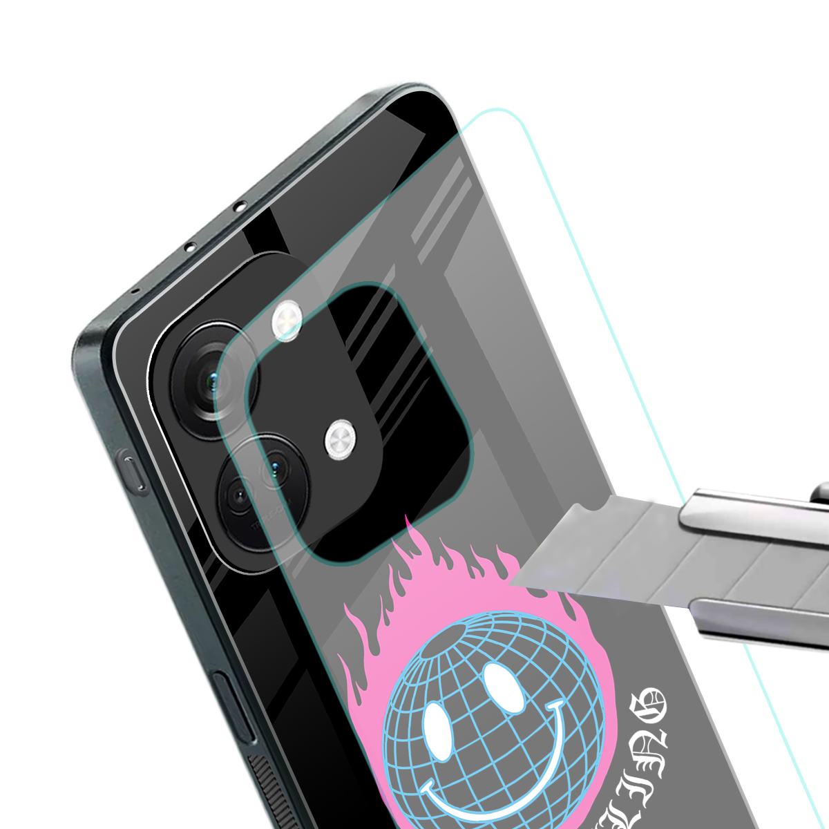 keep smiling back phone cover | glass case for oneplus nord 3