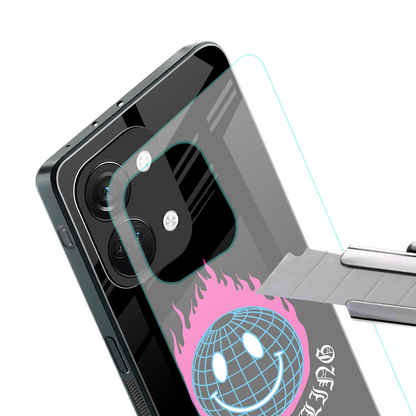 keep smiling back phone cover | glass case for oneplus nord 3