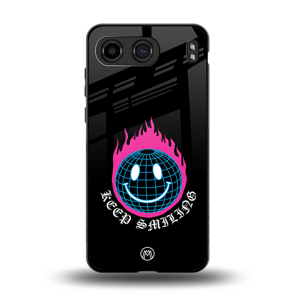keep smiling back phone cover | glass case for oneplus nord 4