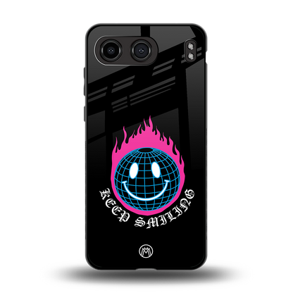 keep smiling back phone cover | glass case for oneplus nord 4