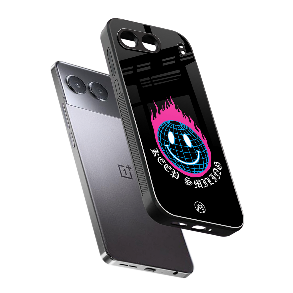 keep smiling back phone cover | glass case for oneplus nord 4