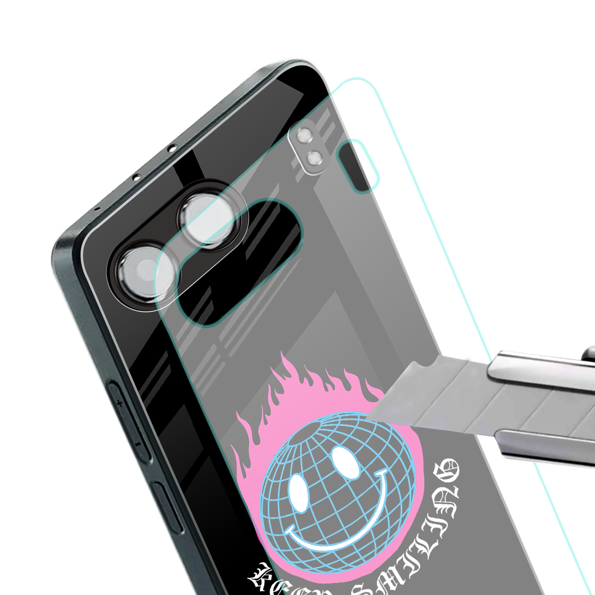 keep smiling back phone cover | glass case for oneplus nord 4